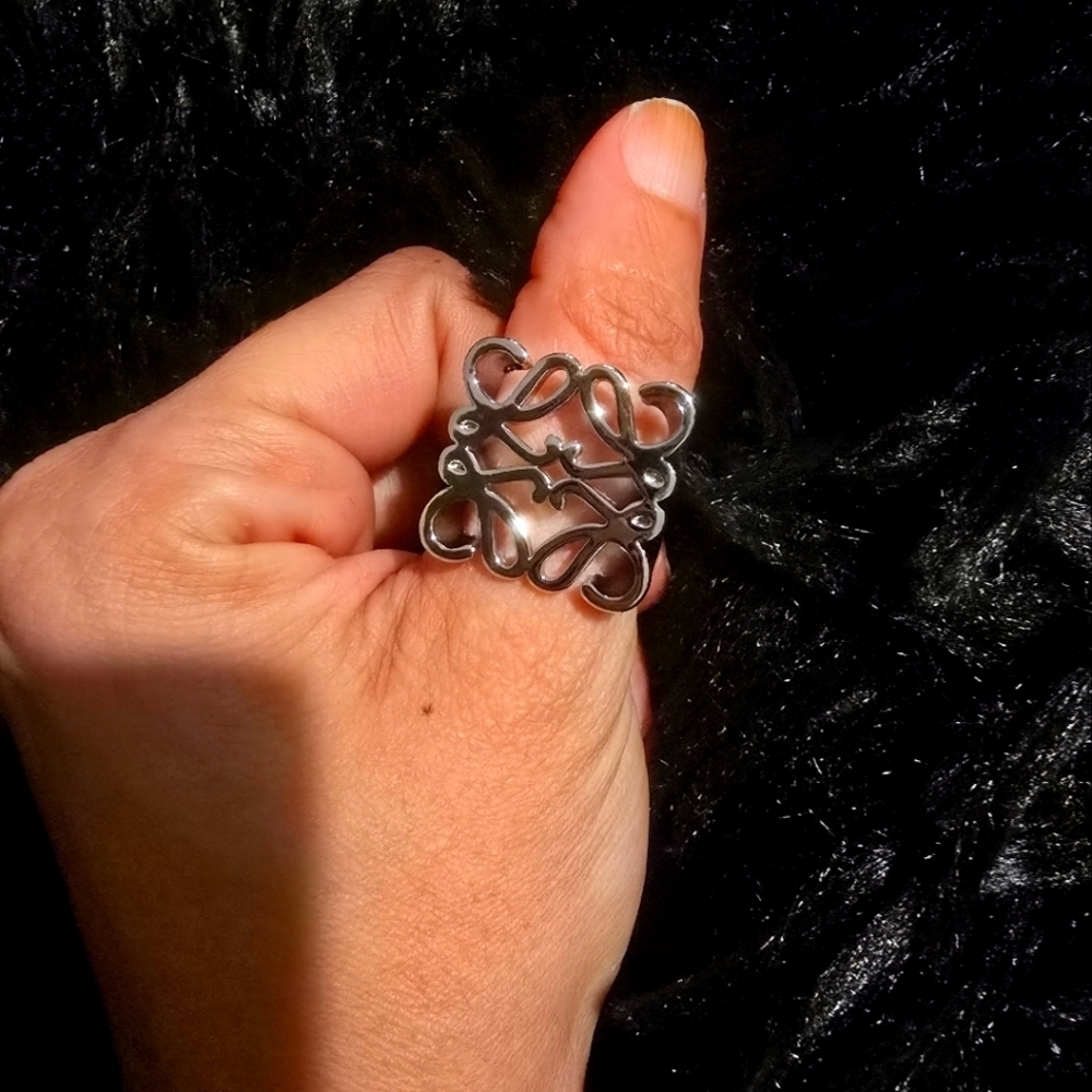Loewe Silver Scrollwork Ring